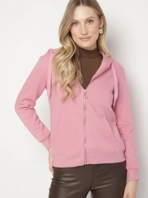 Ciemnoróżowa Bluza z Kapturem Zapinana na Suwak Erekai