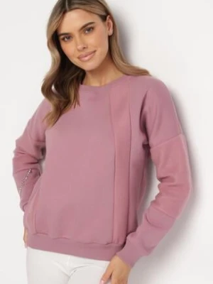 Ciemnoróżowa Bluza z Ozdobnym Łańcuszkiem Letonia las garras