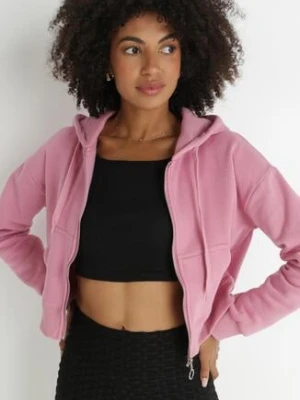 Ciemnoróżowa Bluza Zasuwana z Kapturem Albika glo-story