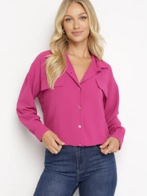 Ciemnoróżowa Koszula z Kołnierzem i Ozdobnymi Klapami Keitlyn lily rose