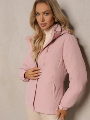 Ciemnoróżowa Kurtka z Pikowaną Odpinaną Stroną i Odpinanym Kapturem Doriona swest