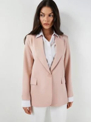 Ciemnoróżowa Marynarka Ozdobiona Imitacją Kieszeni Sovzedi new collection