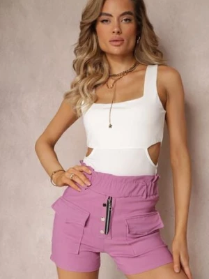 Ciemnoróżowe Szorty z Gumką w Pasie Himna pesail