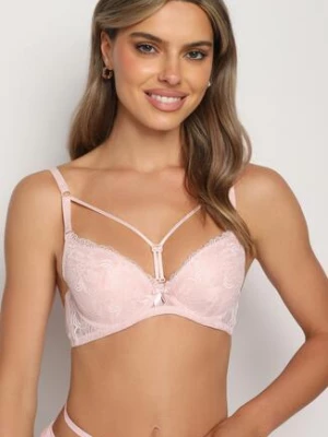 Ciemnoróżowy Biustonosz Koronkowy Typu Full Cup Nasna