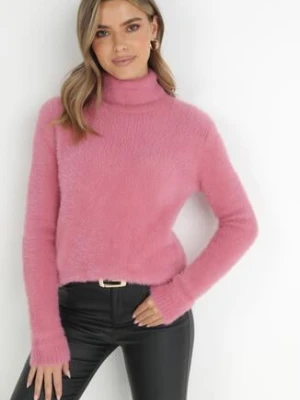 Ciemnoróżowy Golf Wełniany Karle