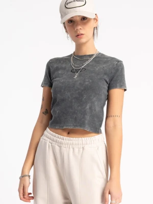 Ciemnoszara bluzka z efektem sprania Reporter