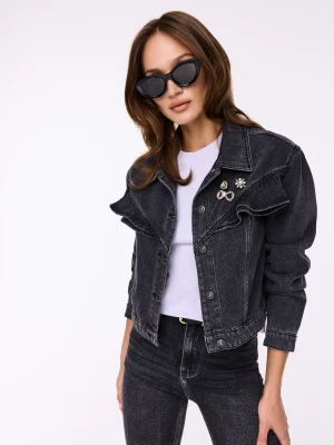 Ciemnoszara kurtka jeansowa TARANKO