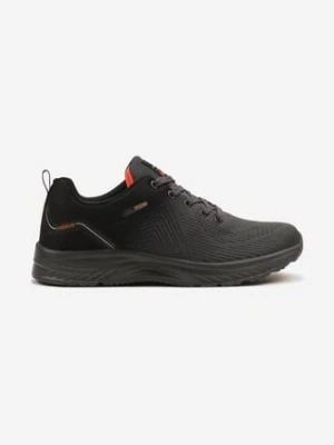 Ciemnoszare Buty Sportowe Sneakersy Ozdobione Tłoczeniem i Napisami Odannia
