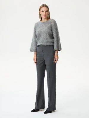 Ciemnoszare eleganckie spodnie z prostymi nogawkami TARANKO