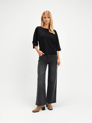 Ciemnoszare jeansy wide leg