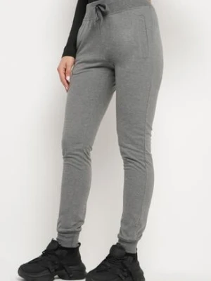 Ciemnoszare Spodnie Dresowe z Gumką w pasie i Troczkiem Halemia j.style