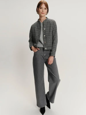 Ciemnoszare spodnie jeansowe wide leg Greenpoint