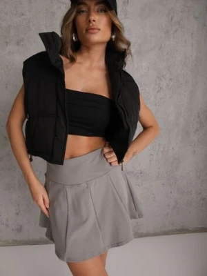 Ciemnoszare Tenisowe Spódnico-Spodenki z Elastycznego Materiału Natennia