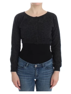 Ciemnoszary Cropped Sweter Ermanno Scervino