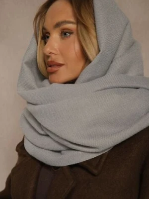 Ciemnoszary Szalik z Bawełny i Wiskozy o Klasycznym Fasonie z Frędzlami Vetirosa