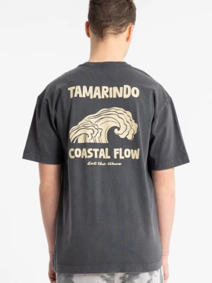 Zdjęcie produktu T-shirt chłopięcy loose z efektem sprania z nadrukiem Reporter