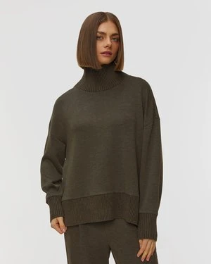 Ciemnozielona Bluza Z Golfem Damska Varley Barker High Neck Sweat