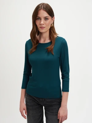 Ciemnozielona bluzka z długim rękawem Top Secret