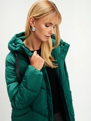 Ciemnozielona długa kurtka Top Secret