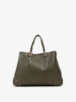 Ciemnozielona Dwukomorowa Torebka Typu Shopper Ozdobiona Metalicznymi Aplikacjami Adorrive kassandra