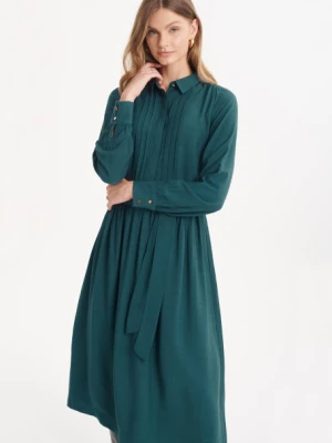 Ciemnozielona szmizjerka midi Greenpoint