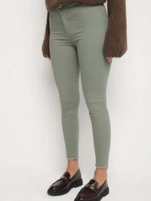 Ciemnozielone Dopasowane Bawełniane Spodnie Irinaes daysie