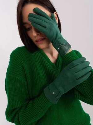 Ciemnozielone dotykowe rękawiczki damskie Wool Fashion Italia