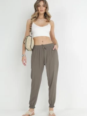 Ciemnozielone Spodnie Lid r&f fashion