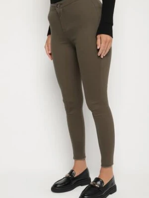 Ciemnozielone Spodnie Skinny Biscova daysie