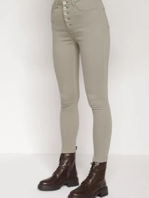 Ciemnozielone Spodnie Skinny Kyllienne daysie