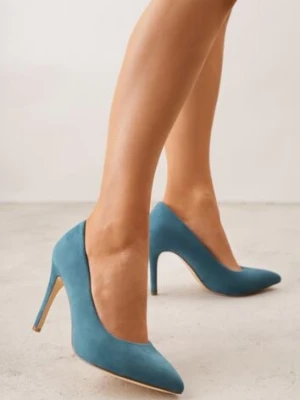 Ciemnozielone Szpilki Vices z Wkładką ze Skóry Naturalnej Innatia