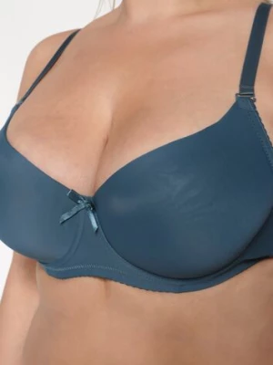 Ciemnozielony Biustonosz z Usztywnionymi Miseczkami Full Cup Elatris