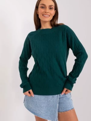 Ciemnozielony damski sweter klasyczny