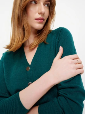 Ciemnozielony kardigan z dodatkiem wiskozy Greenpoint