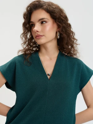 Ciemnozielony luźny top Top Secret