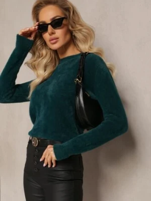 Ciemnozielony Sweter Wełniany Elisabema j&x