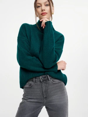 Ciemnozielony sweter z golfem Greenpoint