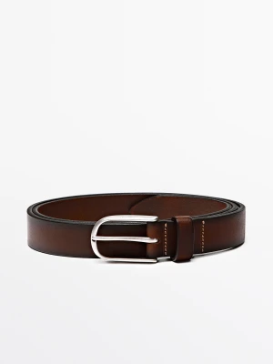 Cieniowany Pasek Ze Skóry Nappa - Brązowy - Massimo Dutti - Male