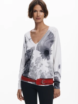 Cienki sweter collage Desigual