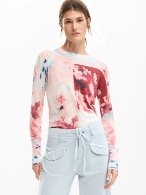 Cienki dzianinowy sweter collage Desigual