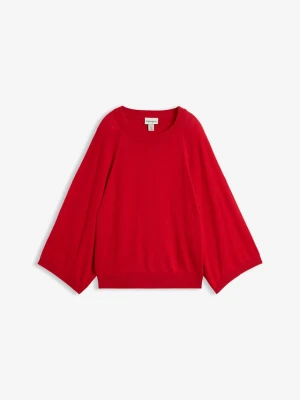 Cienki sweter, oversize BonPrix czerwony