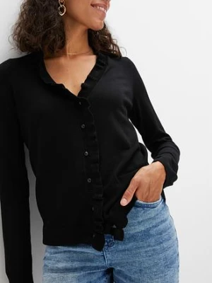 Cienki sweter rozpinany z lejącej wiskozy bonprix