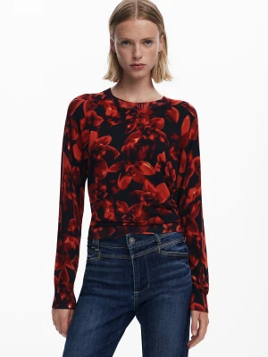 Cienki sweter w kwiaty Desigual