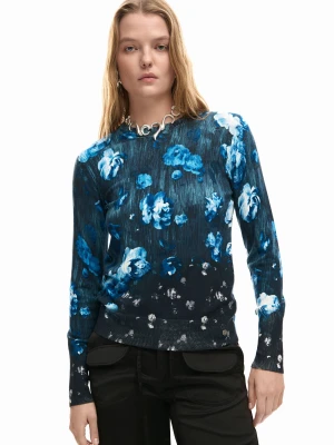 cienki sweter w kwiaty Desigual