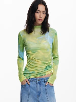 Cienki sweter z akwarelowym drapowaniem Desigual