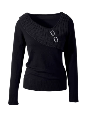Cienki sweter z bawełną BonPrix czarny