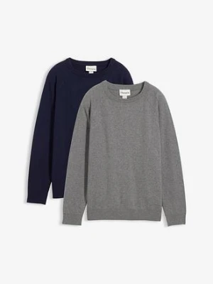 Cienki sweter z czystej bawełny (2 szt.) bonprix
