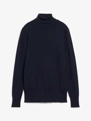 Cienki sweter z golfem BonPrix niebieski