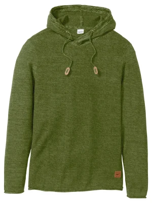 Cienki sweter z kapturem BonPrix zielony