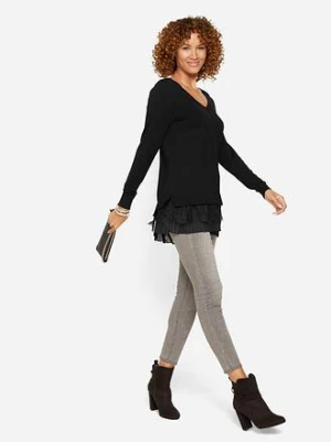 Cienki sweter z lejącej mieszanki wiskozy bonprix